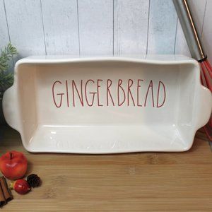 SALE Rae Dunn GINGERBREAD Ceramic Loaf Bread Pan Baking Dish 9 x 5